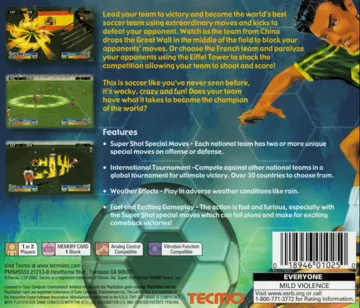 Super Shot Soccer (US) box cover back